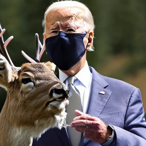 Image similar to joe biden with the body of a deer