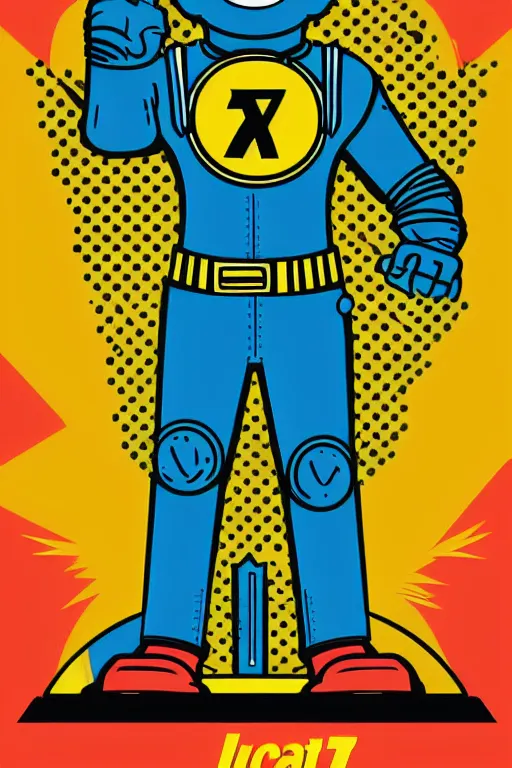 Image similar to fallout 7 6 retro futurist illustration art by butcher billy, sticker, colorful, illustration, highly detailed, simple, smooth and clean vector curves, no jagged lines, vector art, smooth andy warhol style