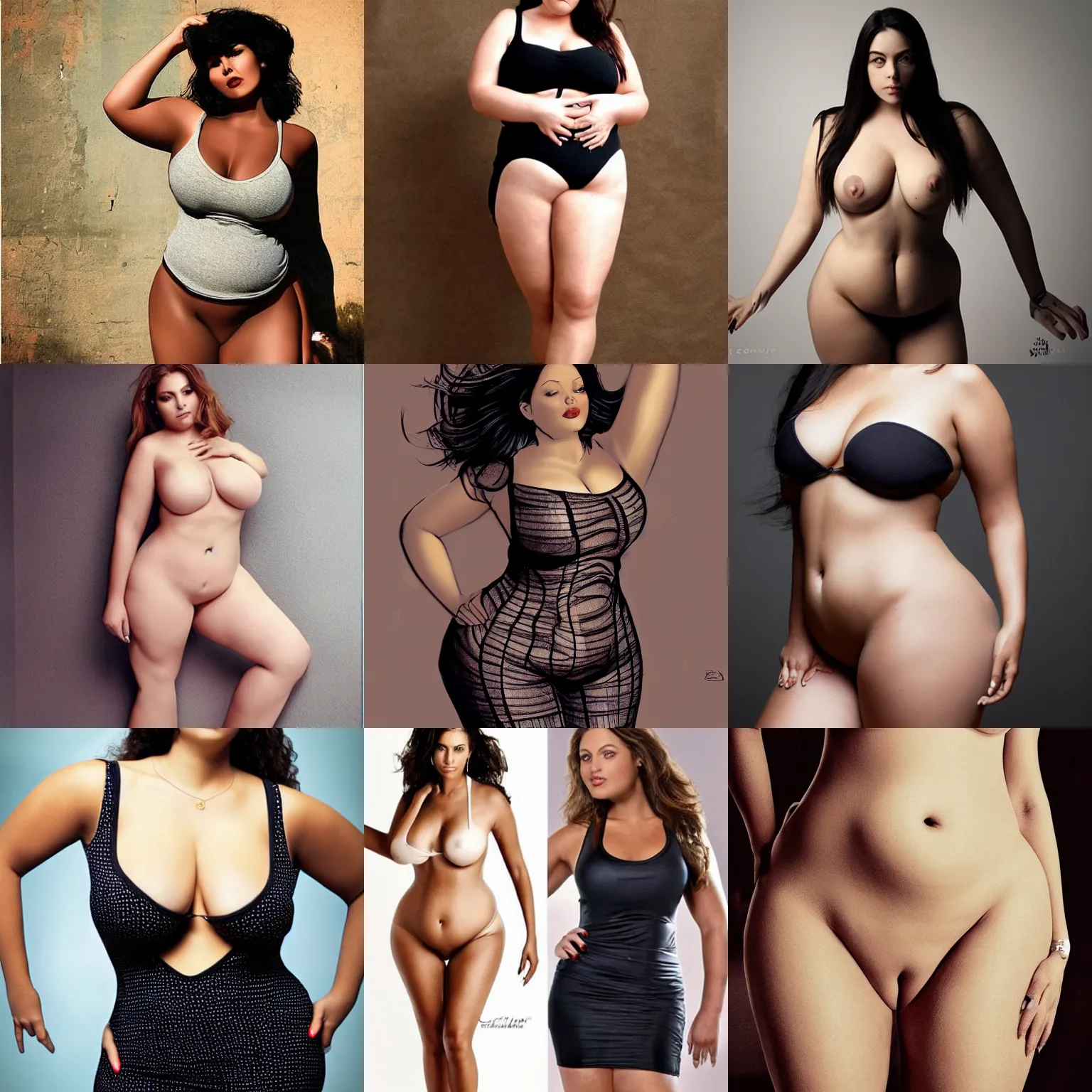 Prompt: curvy woman