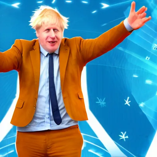Image similar to Boris Johnson in the style of just dance 2016