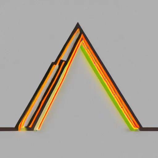 Image similar to a pyramid outlined with whirling neon lines