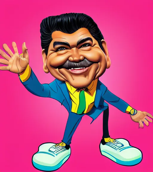 Prompt: caricature of george lopez, cartoon, goofy, vibrant, detailed, excessive, trending on artstation