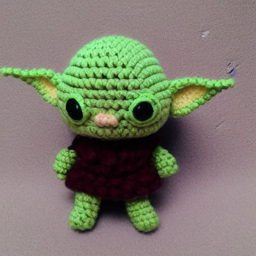 Prompt: Baby Yoda, Amigurumi