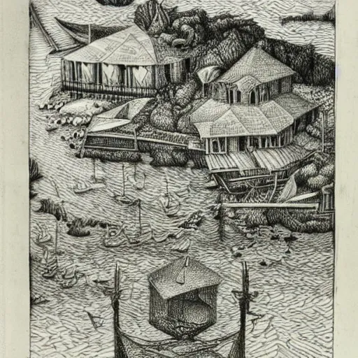 Prompt: insane etching by Mauritius Escher, highly detailed