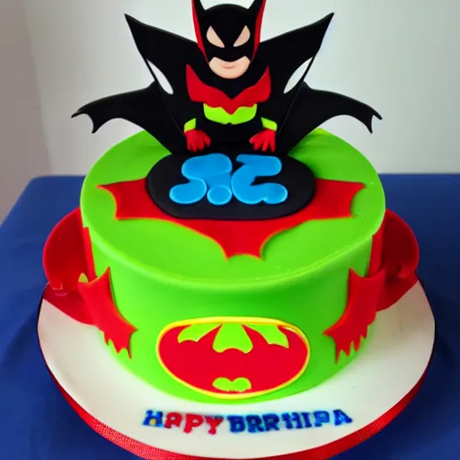 Image similar to chinese bat superhero birthday cake,