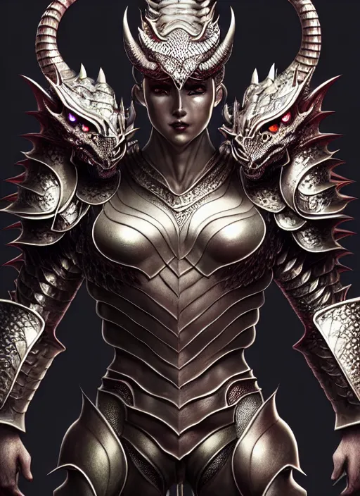 Image similar to muscular and tall humanoid dragon!!!! draconian!! intricate ornate iridescent heavy armor!! character concept art, sharp focus, octane render! unreal engine 5! highly rendered!! trending on artstation!! detailed linework!! illustration by artgerm, wlop, and chie yoshii