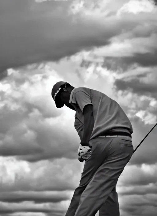 Image similar to golfing black and white portrait white sky in background