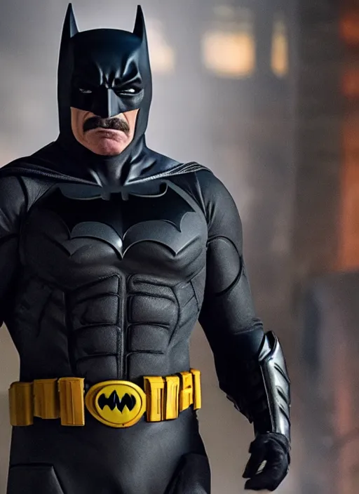 Image similar to film still of tom selleck as batman in the batman 2 0 2 2, 4 k