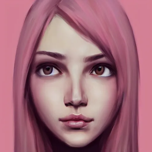 Image similar to portrait, soft, pink, trending on artstation