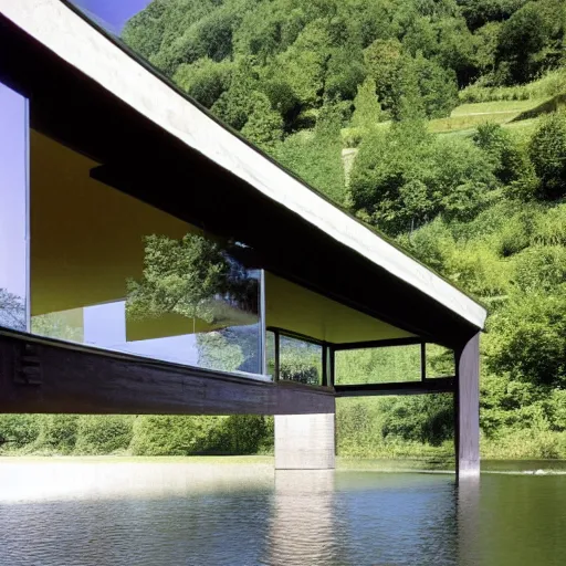 Image similar to a house by the river rhein in mumpf designed by peter zumthor