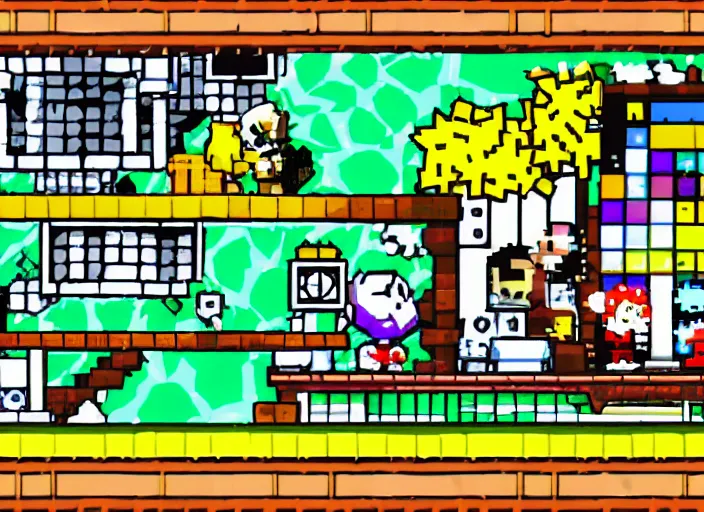 Image similar to screenshot from ( ( super paper mario ) )