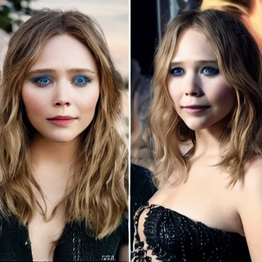 Image similar to elizabeth olsen mixed with jennifer lawrence