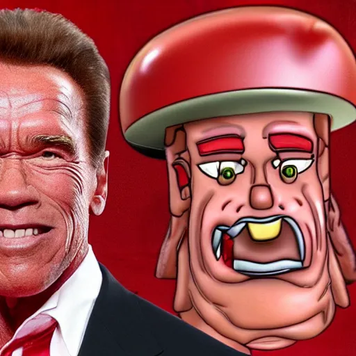 Image similar to arnold schwarzenegger as the baconator