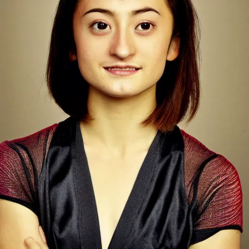 Image similar to close photo portrait of young japanese gabriella papadakis