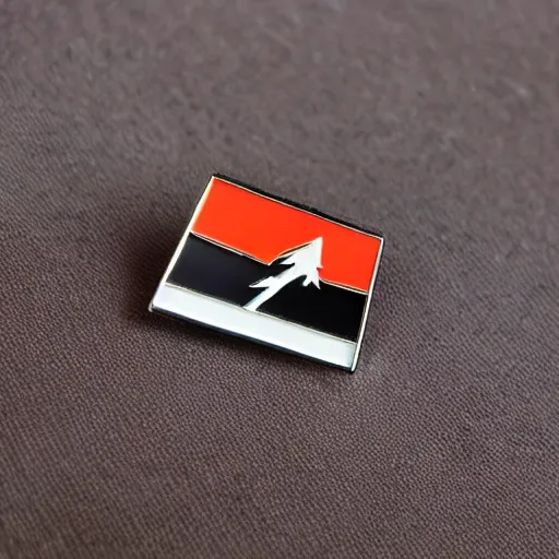 Image similar to minimalistic clean fire warning enamel pin