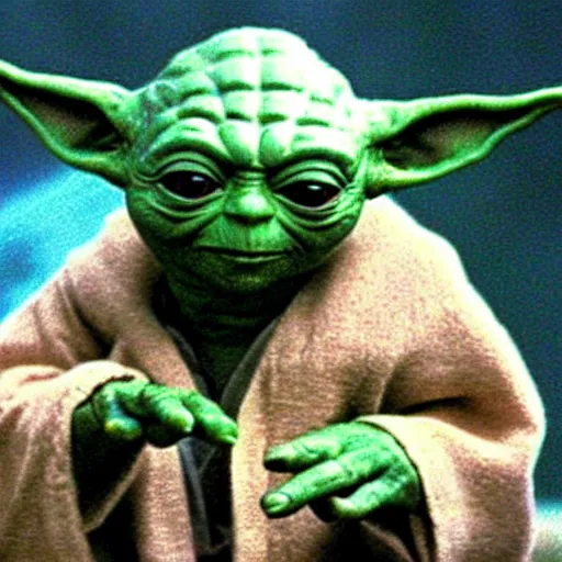 Prompt: yoda living on planet earth in the year 1 9 9 3