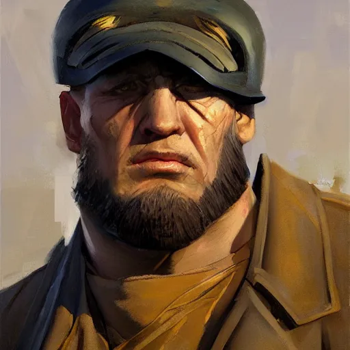 Image similar to greg manchess portrait painting of a soviet russian nuclear supersoldier, medium shot, asymmetrical, profile picture, organic painting, sunny day, matte painting, bold shapes, hard edges, street art, trending on artstation, by huang guangjian, gil elvgren, ruan jia, randy vargas, greg rutkowski