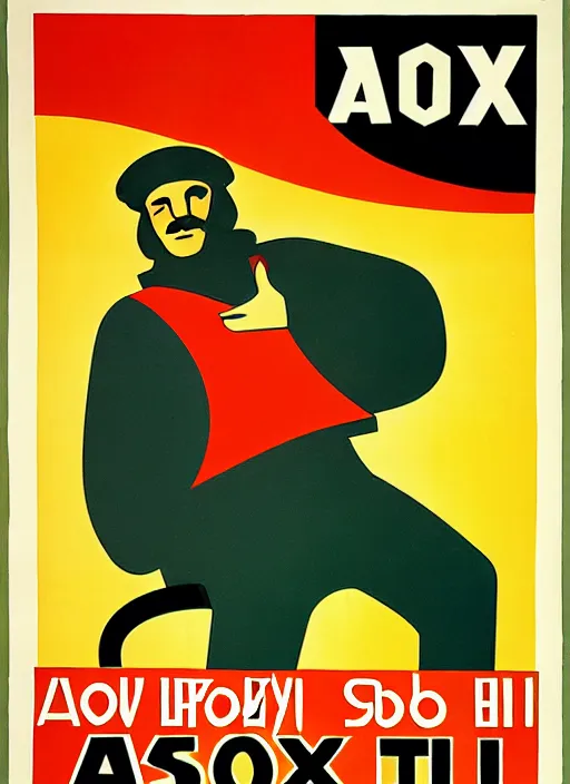 Image similar to soviet propaganda poster of phrase'avoid all boxes ', socialist realism