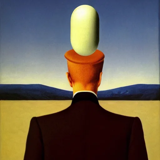 Prompt: the problem of evil, philosopy, by magritte