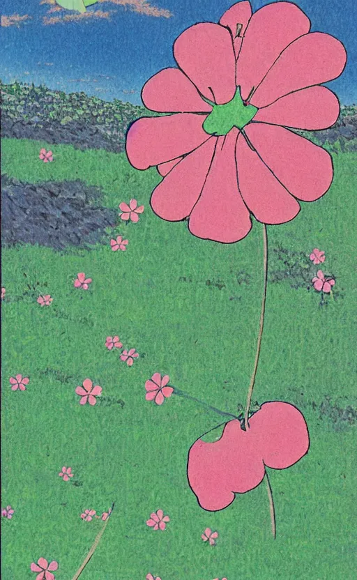 Prompt: by akio watanabe, manga art, a clover on the ground, sunny day, trading card front