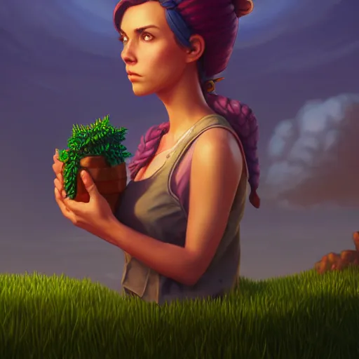 Prompt: an insanely detailed realistic depiction of beautiful leah from stardew valley in the style of peter mohrbacher, artgerm, dramatic lighting and composition, octane render, trending on artstation, concept art 8 k