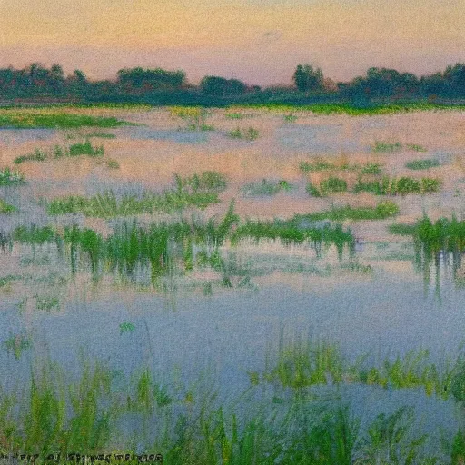 Prompt: marshes near charleston, impressionism