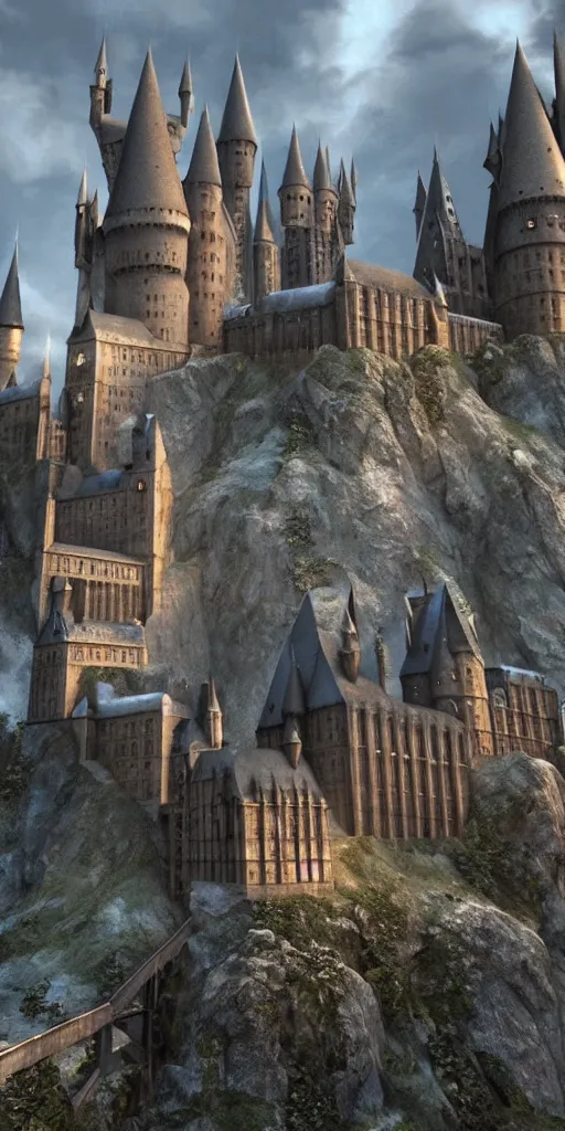 Image similar to a Hogwarts , unreal engine, realistic, fantasy, atmospheric,