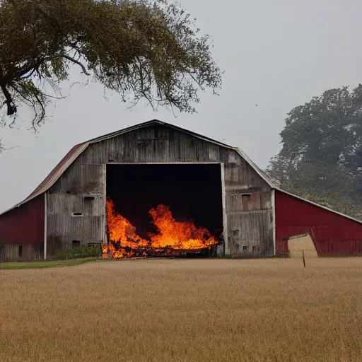 Image similar to barn on fire