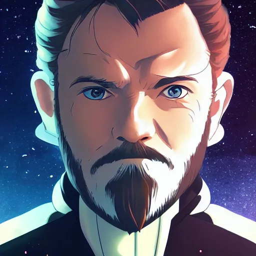 Image similar to portrait of obi wan kenobi, anime fantasy illustration by tomoyuki yamasaki, kyoto studio, madhouse, ufotable, comixwave films, trending on artstation