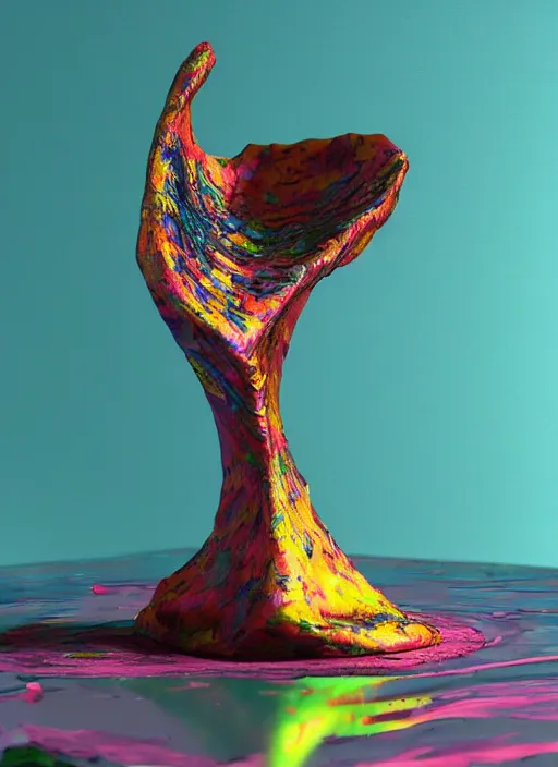 Image similar to 3D abstract resin miniature sculpture by Salvador Dali, psychedelic, abstractionism, realistic, 8K, Hyperrealism, Subsurface scattering, raytracing, Octane Render, Zbrush, simple background