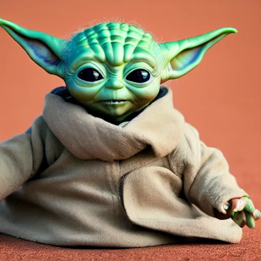 Prompt: Baby Yoda, dlsr photo