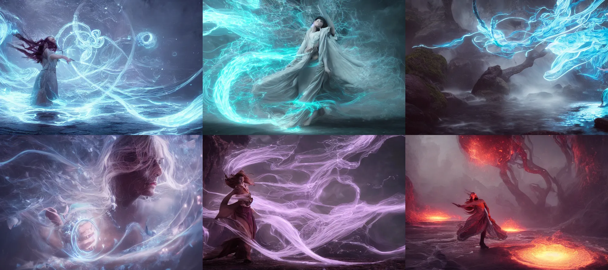 A Mage Channeling Subtle Arcane Magic Softly Swirling Stable 
