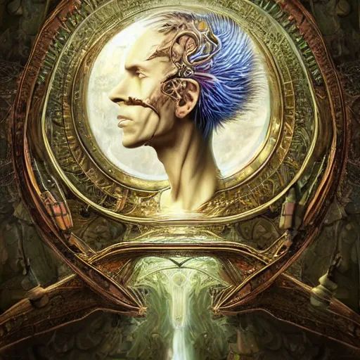 Prompt: fantasy art hyper realistic ai created interesting bizarre subconscious of shelock holmes with fractal vignette edge fantastic art award winning best ultra detailed magnificent