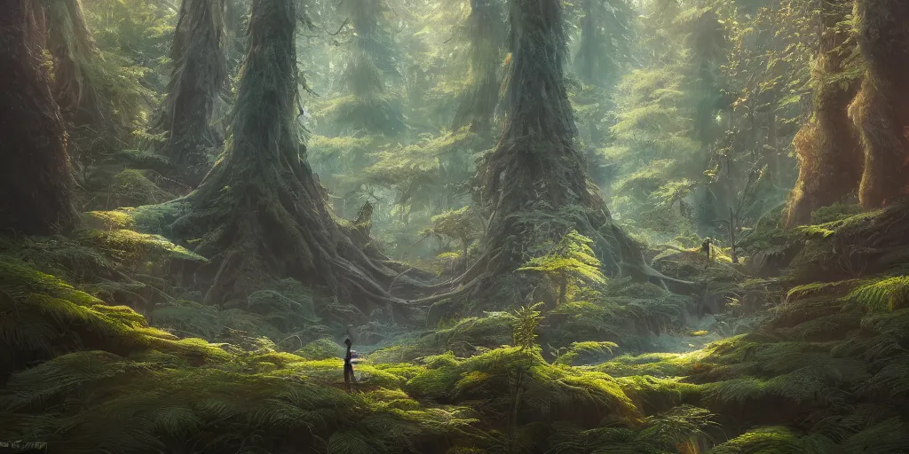 Image similar to a forest, highly detailed oil painting, hyperrealistic, gorgeous lighting, Studio Ghibli, Jessica Rossier, digital art, octane render, beautiful composition, trending on artstation, masterpiece