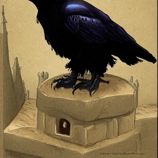 Image similar to portrait of a raven rogue in a castle. r / oldschoolfantasy