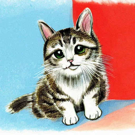 Prompt: Terence Greer illustration of a cute cat