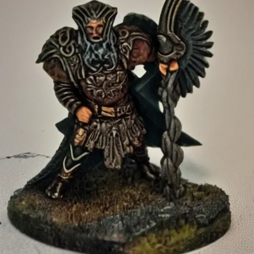 Image similar to odin with huggin and munning on his shoulders walking through the sea of death, followed by the valkyries. he is holding gungir in his right hand, 6 0 mm portrait photo