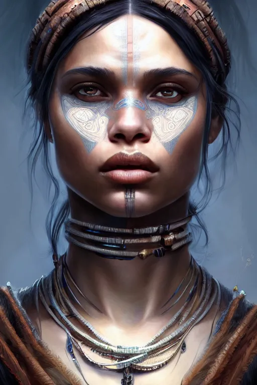 Prompt: symmetry!! portrait of zoe kravitz in the style of god of war, machine parts embedded into face, intricate, elegant, highly detailed, digital painting, artstation, concept art, smooth, sharp focus, illustration, art by artgerm and greg rutkowski and alphonse mucha, 8 k