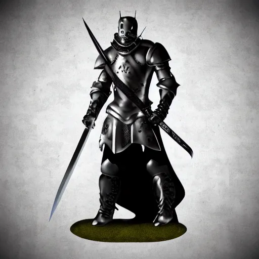 Image similar to black man knight with sword on white bear symmetrical realistic fantasy