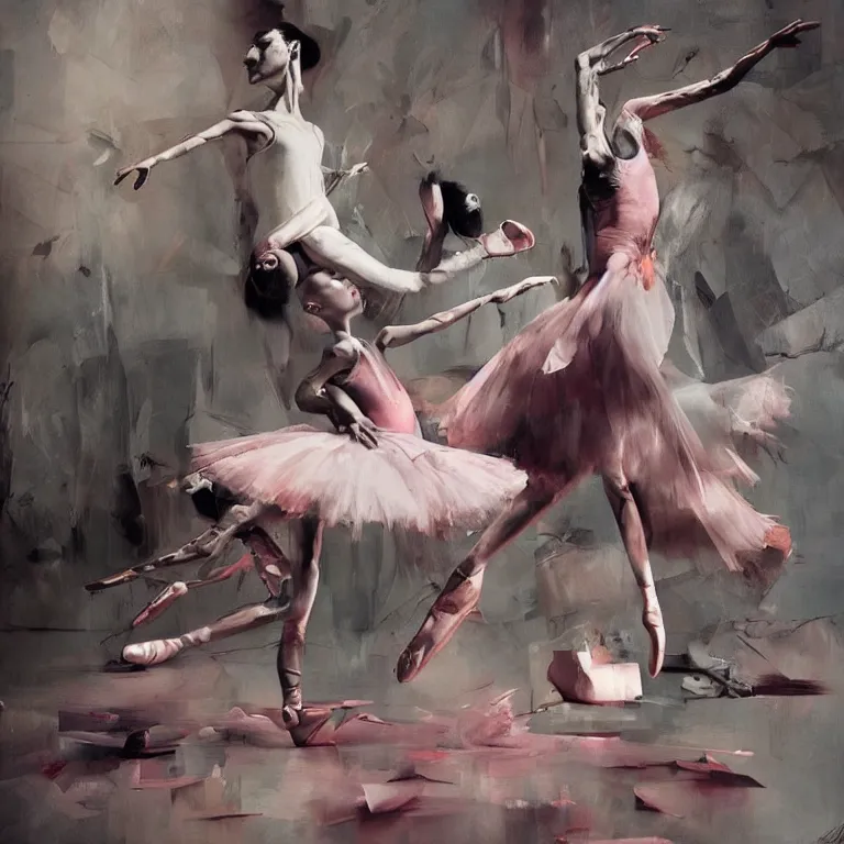 Image similar to ballerina recital in the style of adrian ghenie, 3 d render, esao andrews, jenny saville, surrealism, dark art by james jean, ross tran, optical illusions, modern cubism