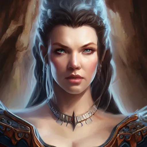 Image similar to angela white, d & d, fantasy, portrait, highly detailed, digital painting, trending on artstation, concept art, sharp focus, illustration, art by artgerm and greg rutkowski and magali villeneuve