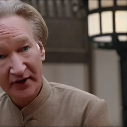 Image similar to a screen still of bill maher in crouching tiger hidden dragon