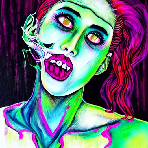 Prompt: eating your mind by Harumi Hironaka, bright tones