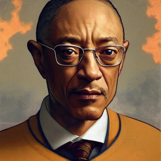 Image similar to Giancarlo Esposito as Professor X, highly detailed, digital painting, artstation, concept art, smooth, sharp focus, illustration, ArtStation, art by artgerm and greg rutkowski and alphonse mucha and J. C. Leyendecker and Edmund Blair Leighton and Katsuhiro Otomo and Geof Darrow and Phil hale and Ashley wood and Ilya repin and Charlie Bowater