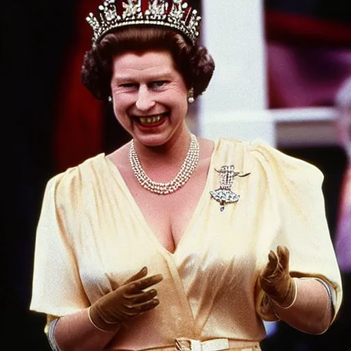 Image similar to queen elizabeth ii in wwe, 1 9 9 0