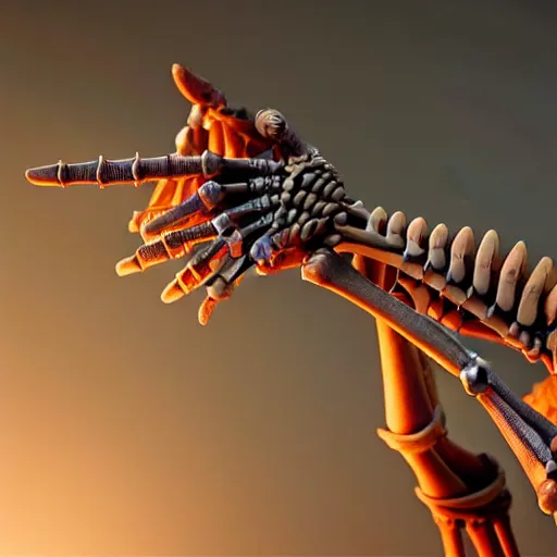 Image similar to weta disney pixar movie still macro close photo of a skeleton with triopan cones for hands. his hands are triopan cones. : : by weta, greg rutkowski, wlop, ilya kuvshinov, rossdraws, artgerm, octane render, iridescent, bright morning, anime, liosh, mucha : :