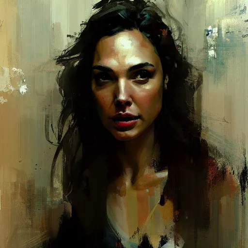 Prompt: painting of gal gadot by jeremy mann