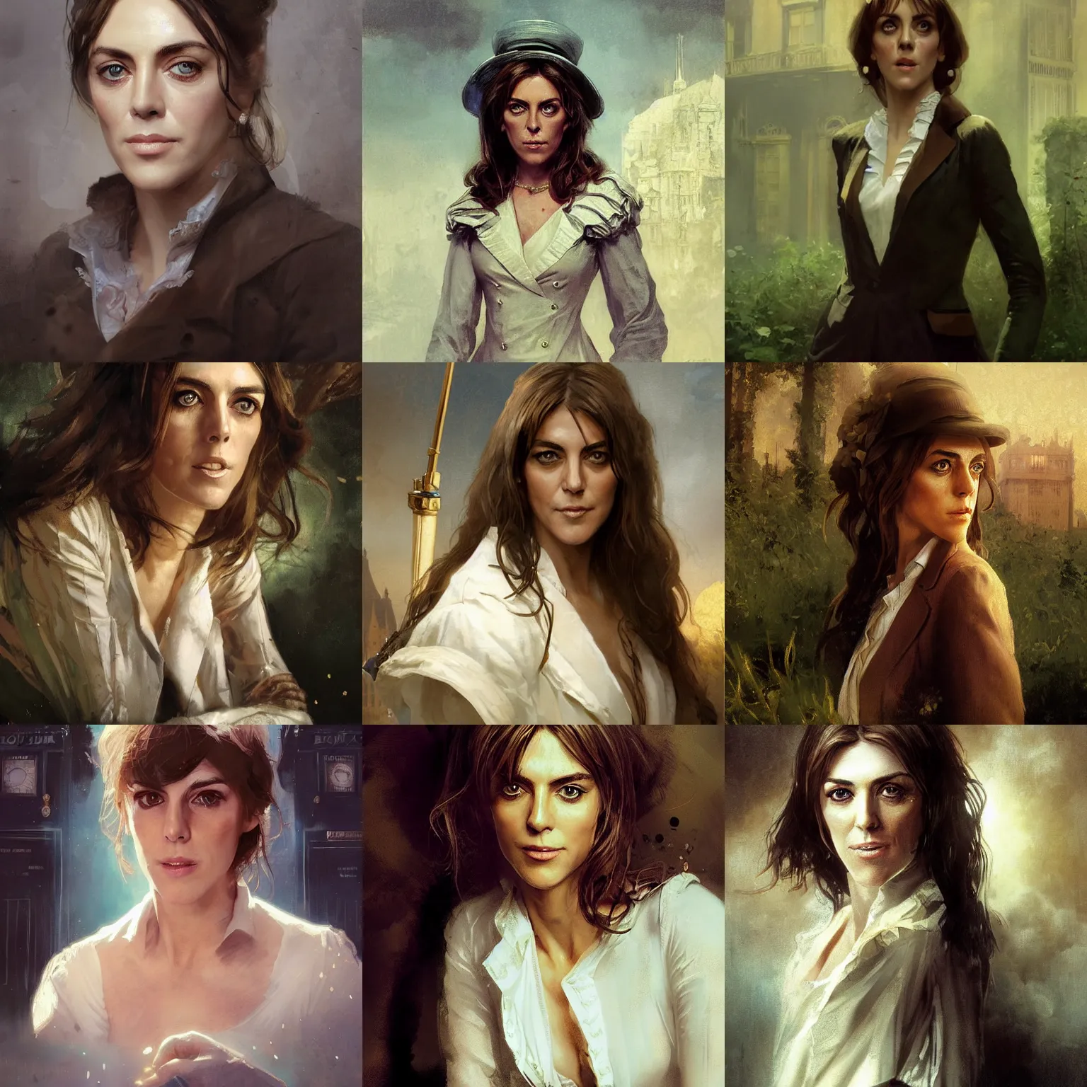 Prompt: portrait young and pretty elizabeth hurley like the doctor who, photo realistic, highly detailed, perfect face, fine details, by carl spitzweg, ismail inceoglu, vdragan bibin, hans thoma, greg rutkowski, alexandros pyromallis