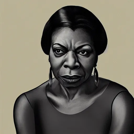 Image similar to portrait nina simone by leng jun, hyper real