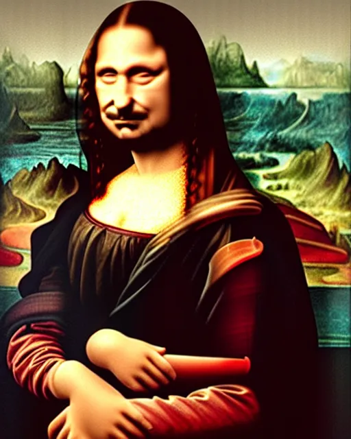 Prompt: Frank Zappa as the Mona Lisa